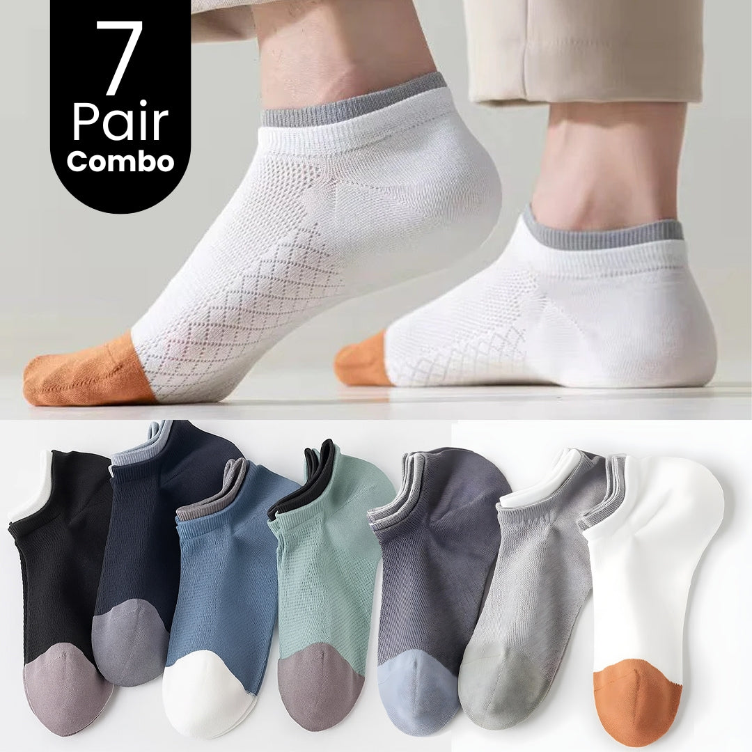 7-Pair Ankle Length And Breathable Socks Combo