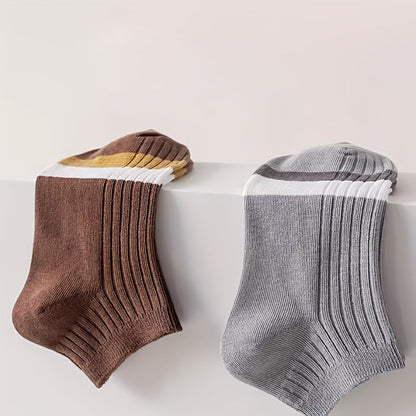 5-Pair Block Ankle Socks Combo
