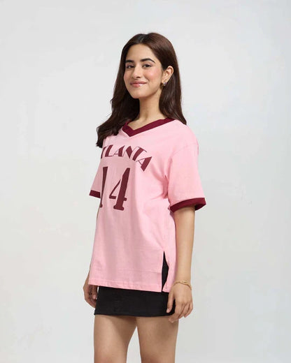 Atlanta Tap-Out V-Neck Oversize T-Shirt