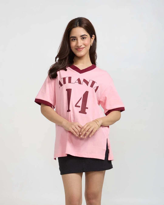 Atlanta Tap-Out V-Neck Oversize T-Shirt