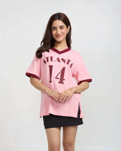 Atlanta Tap-Out V-Neck Oversize T-Shirt