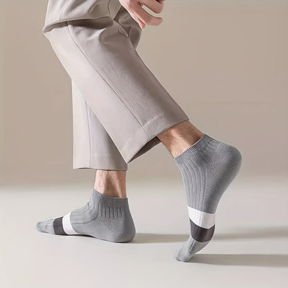 5-Pair Block Ankle Socks Combo