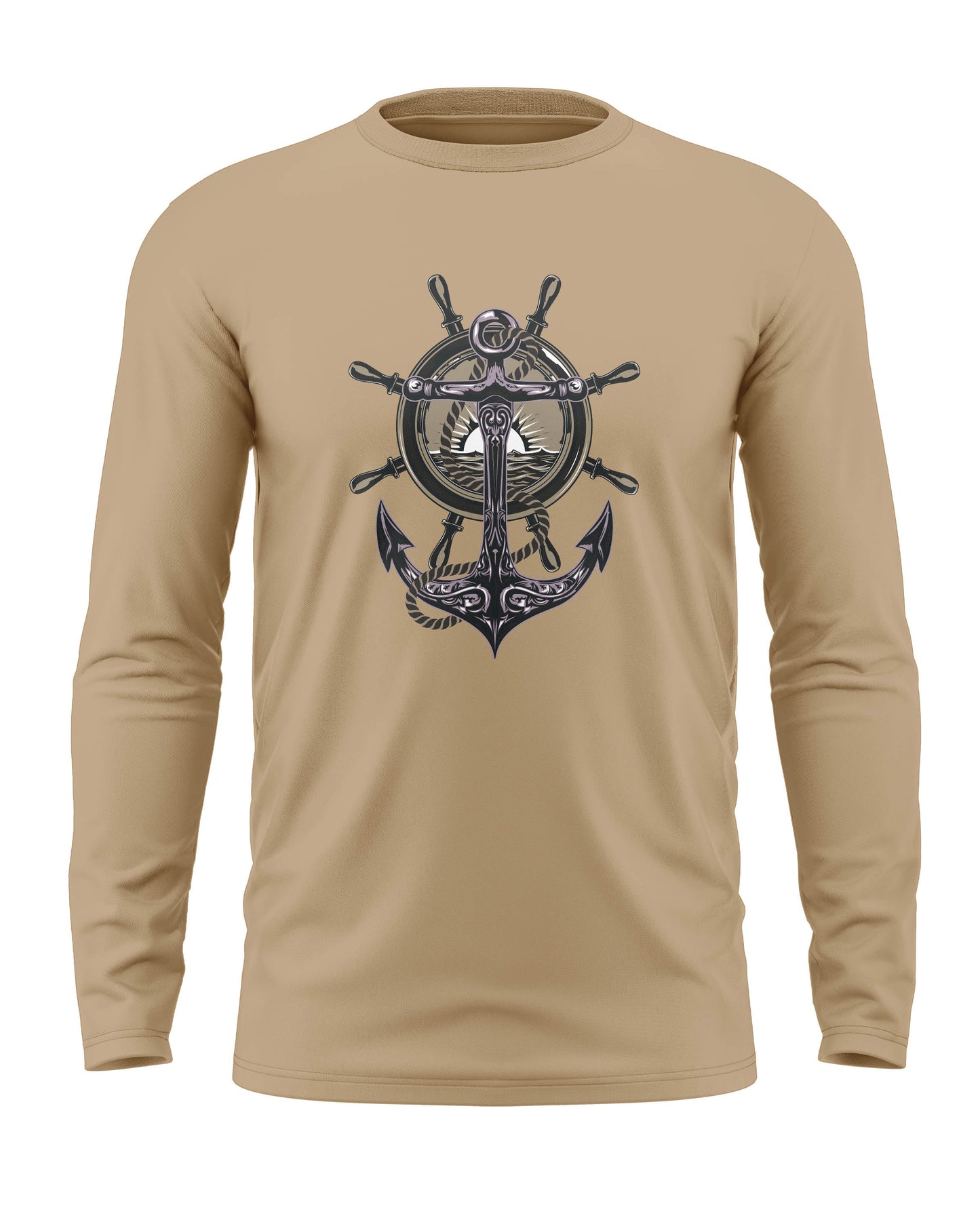 Navy Anchor Cotton Full Sleeve T-shirt