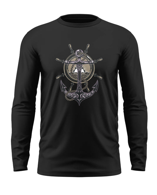 Navy Anchor Cotton Full Sleeve T-shirt