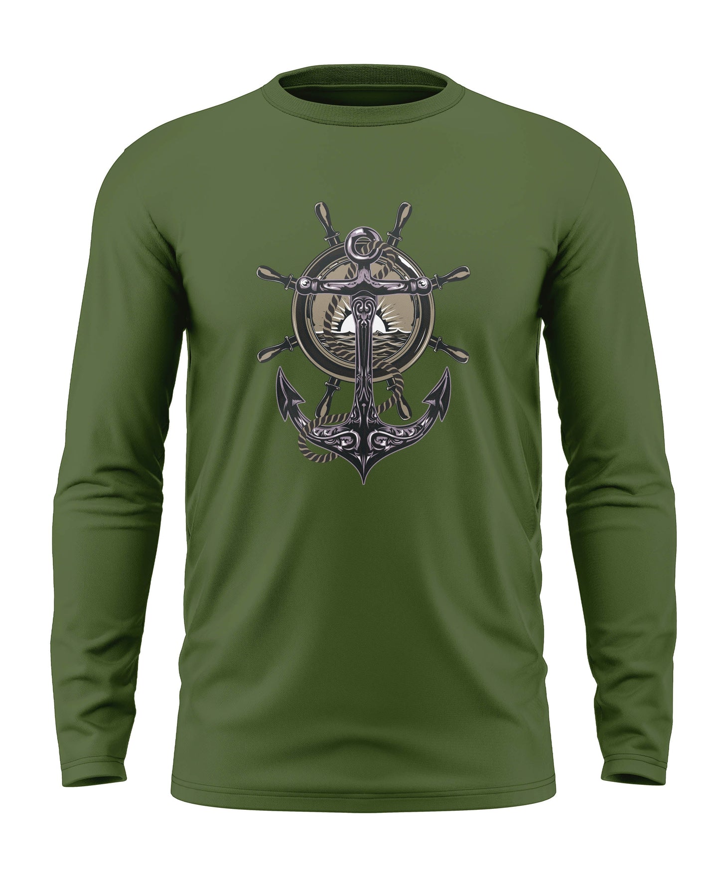 Navy Anchor Cotton Full Sleeve T-shirt