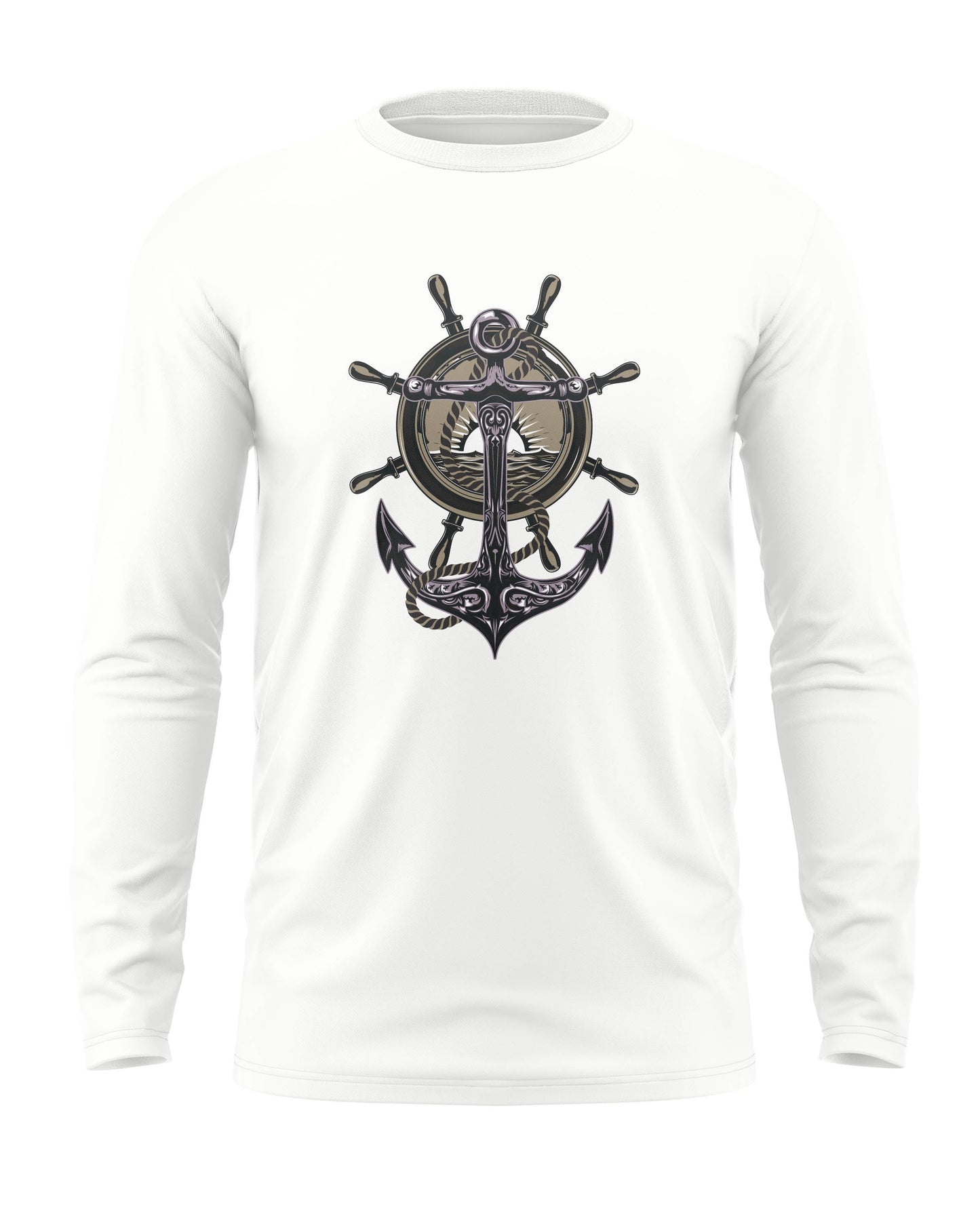 Navy Anchor Cotton Full Sleeve T-shirt
