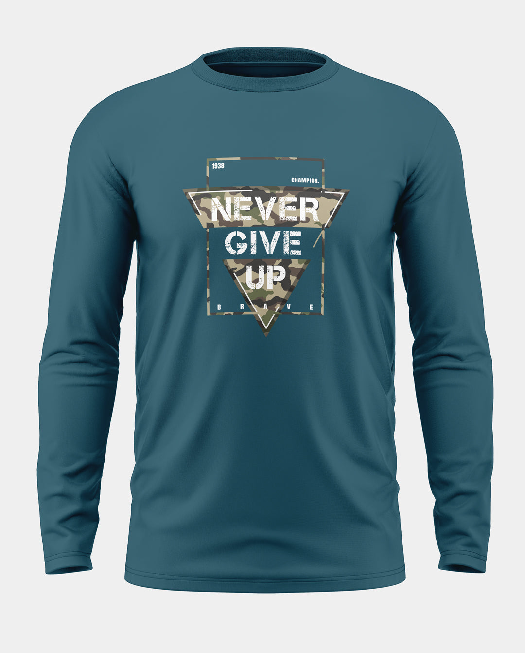 Never Give Up Cotton Full Sleeve T-shirt