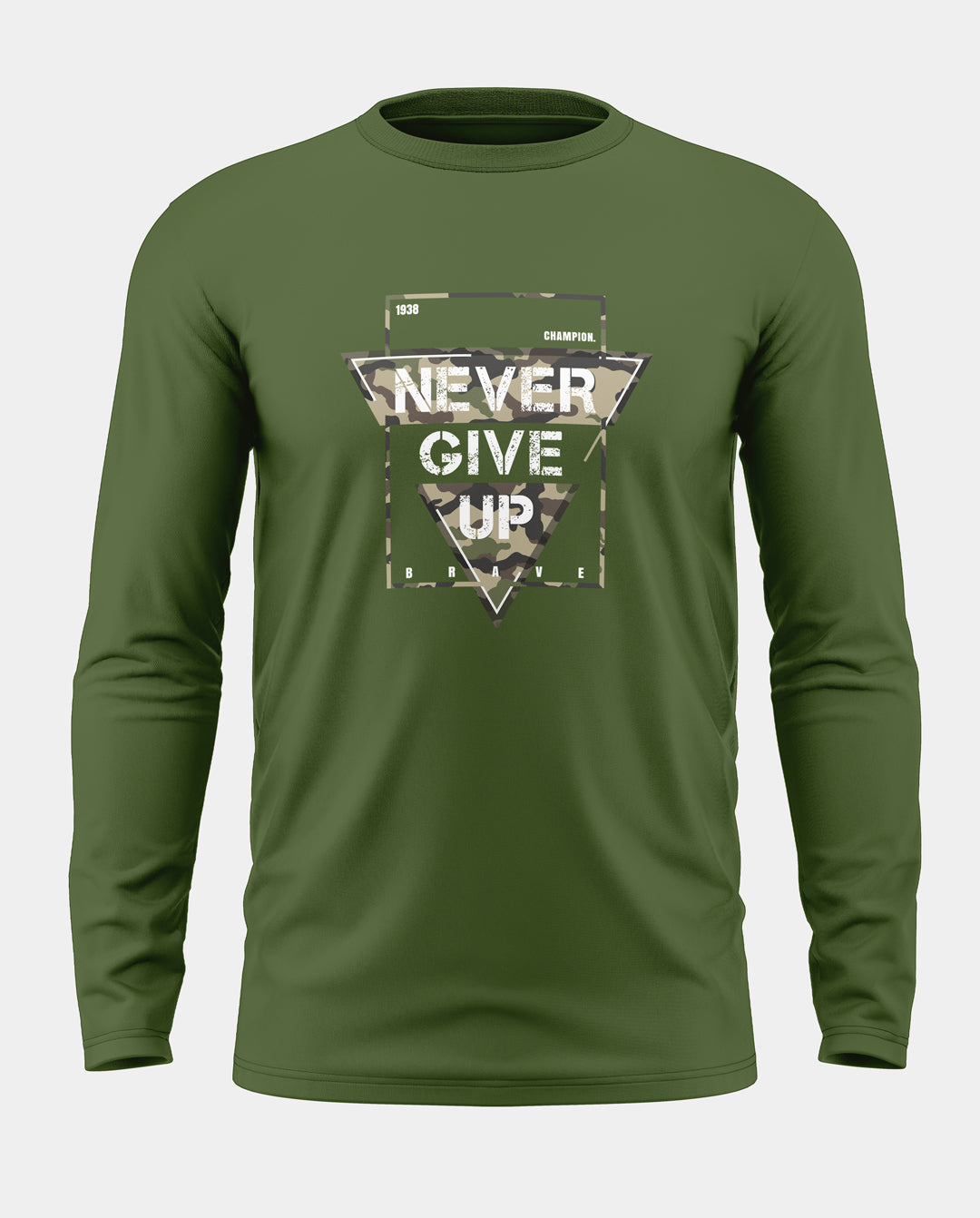 Never Give Up Cotton Full Sleeve T-shirt