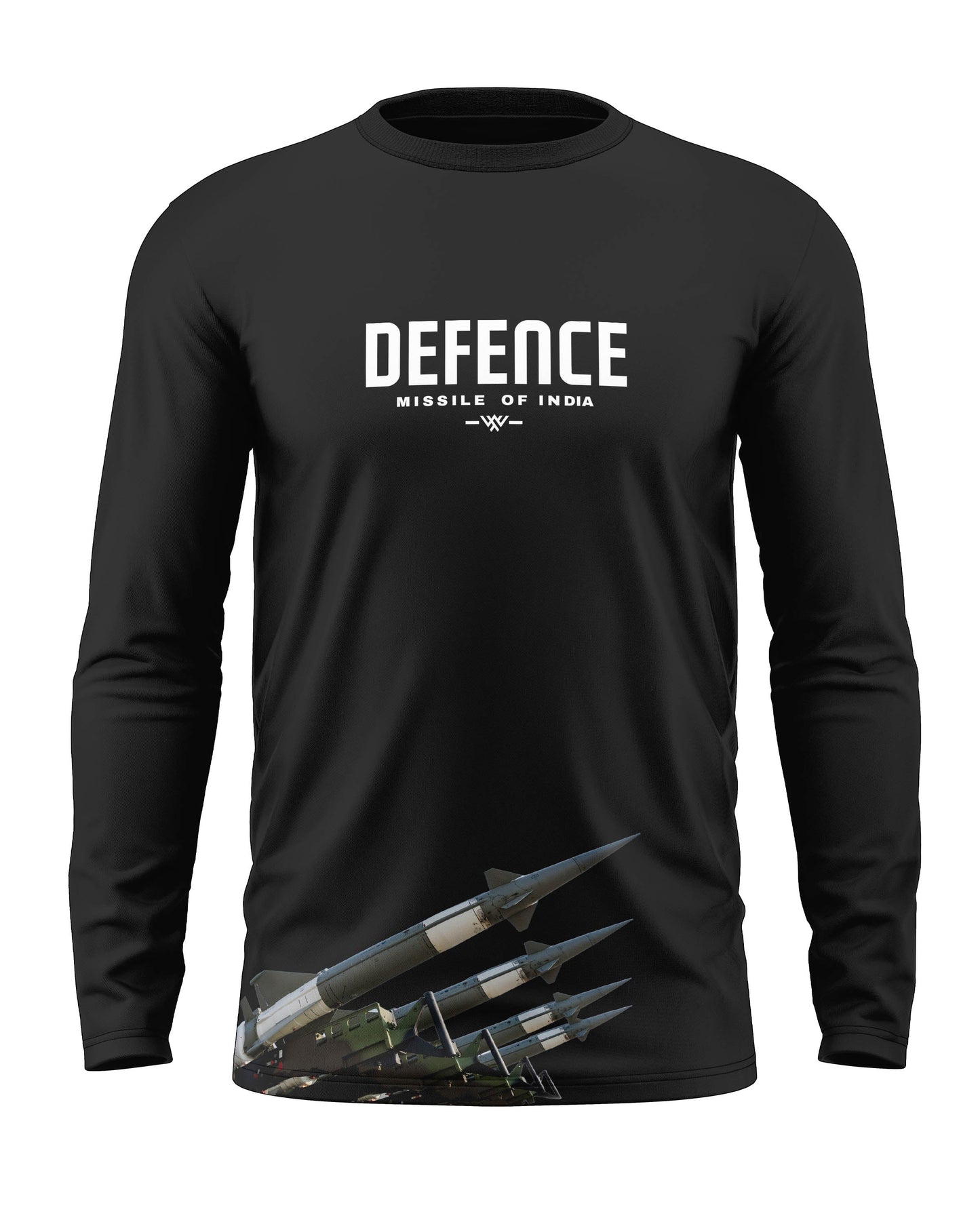 Defence Missile Of India Cotton Full Sleeve T-shirt