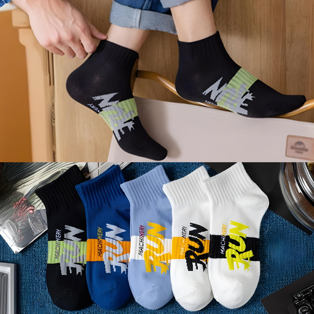 5 Pairs Ankle Athletic Socks Combo