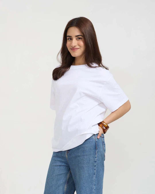 White Plain Oversized T-Shirt