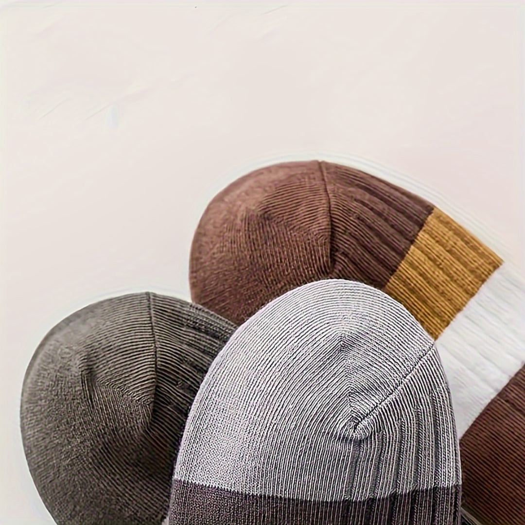 5-Pair Block Ankle Socks Combo