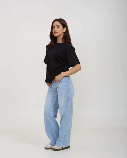 Black Plain Oversized T-Shirt