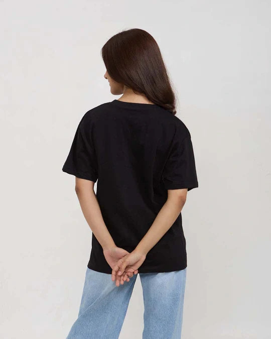 Black Plain Oversized T-Shirt