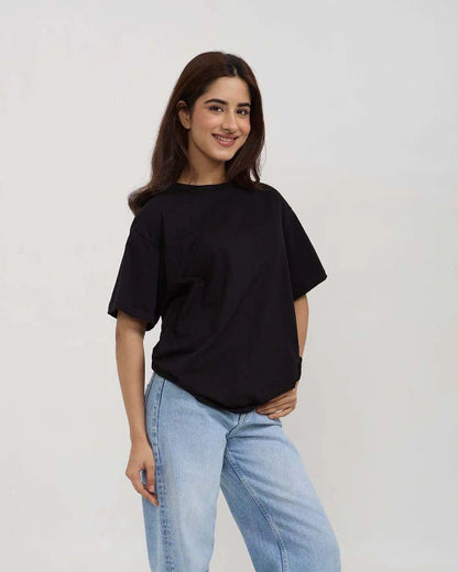 Black Plain Oversized T-Shirt