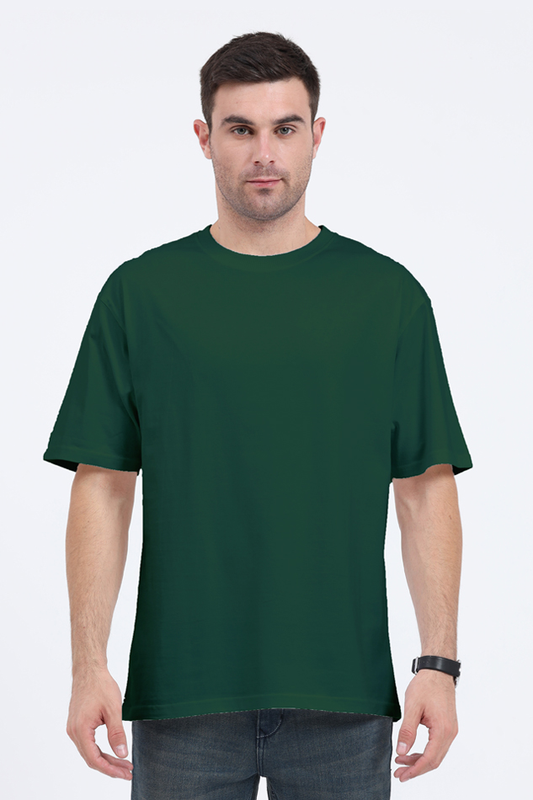 Oversized Classic T-Shirt Plain Bottle Green
