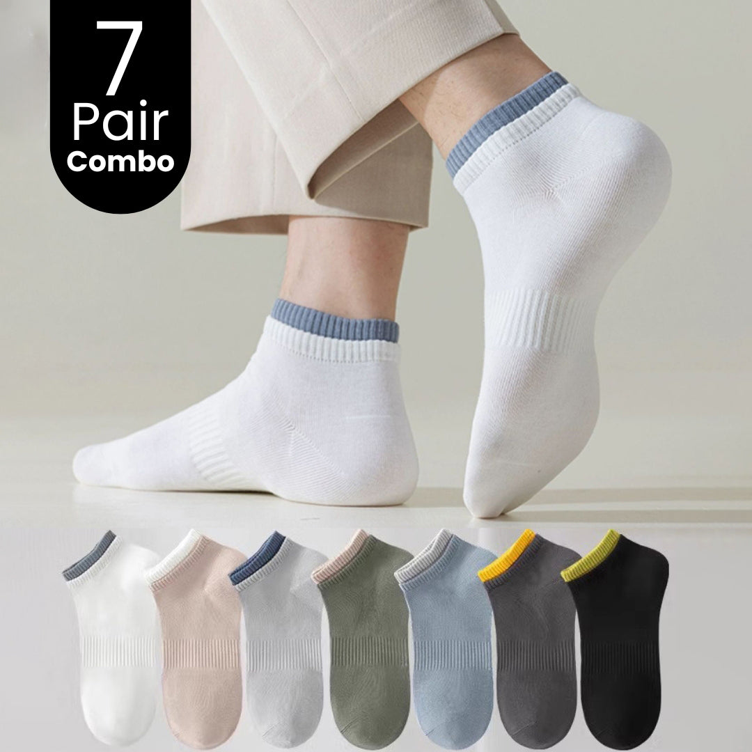 7-Pair Solid Color Socks Combo –  AirEase Effortless Comfort, Breathable Feel