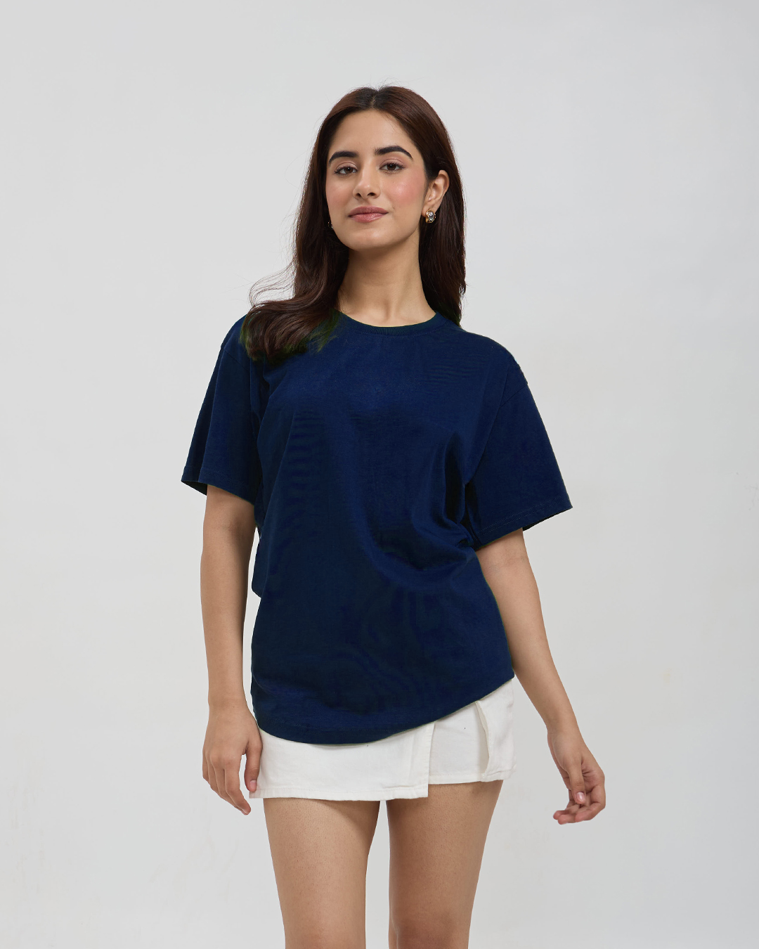Navy Blue Plain Oversized T-Shirt