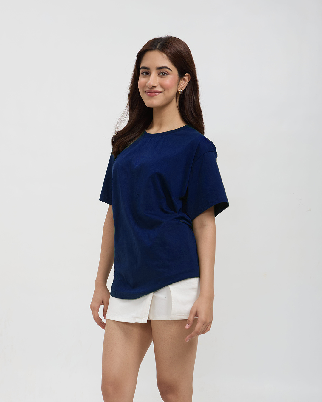 Navy Blue Plain Oversized T-Shirt