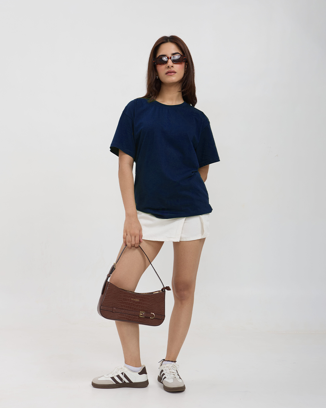 Navy Blue Plain Oversized T-Shirt