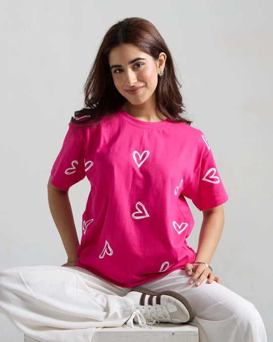 Hot Pink Lover Oversized T-Shirt