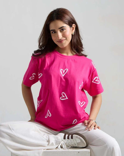 Hot Pink Lover Oversized T-Shirt