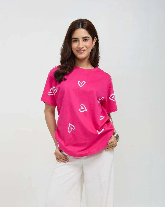 Hot Pink Lover Oversized T-Shirt