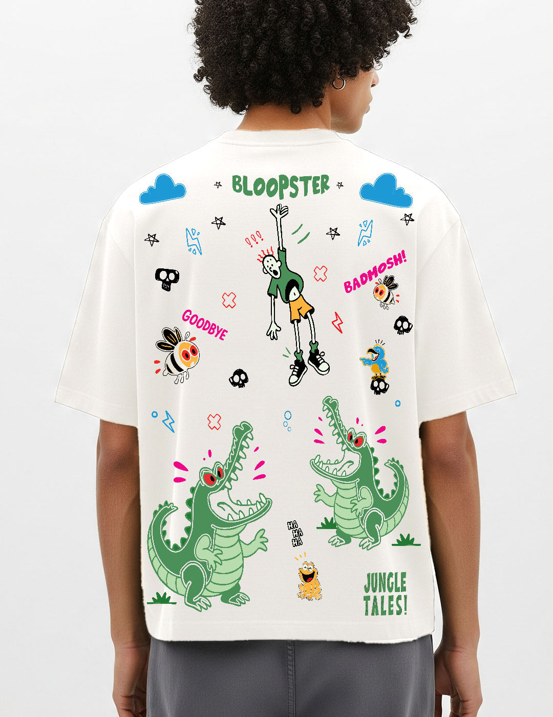 Bloopster Jungle Tales Oversized Tshirt - White