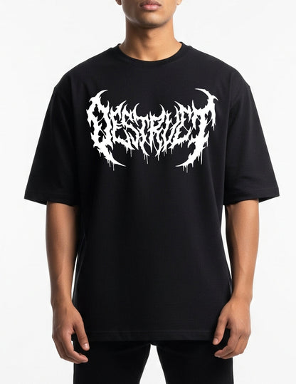 Destruct Oversized T-Shirt - Black