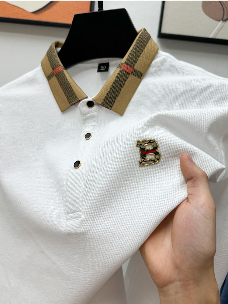 Elitaire Plaid Collar Polo