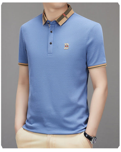 Elitaire Plaid Collar Polo