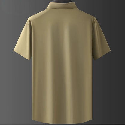 NoirSheen Luxe Satin Half Sleeve Shirt