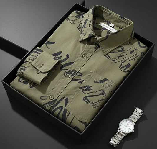 Urban Art Printed Long Sleeve Shirt