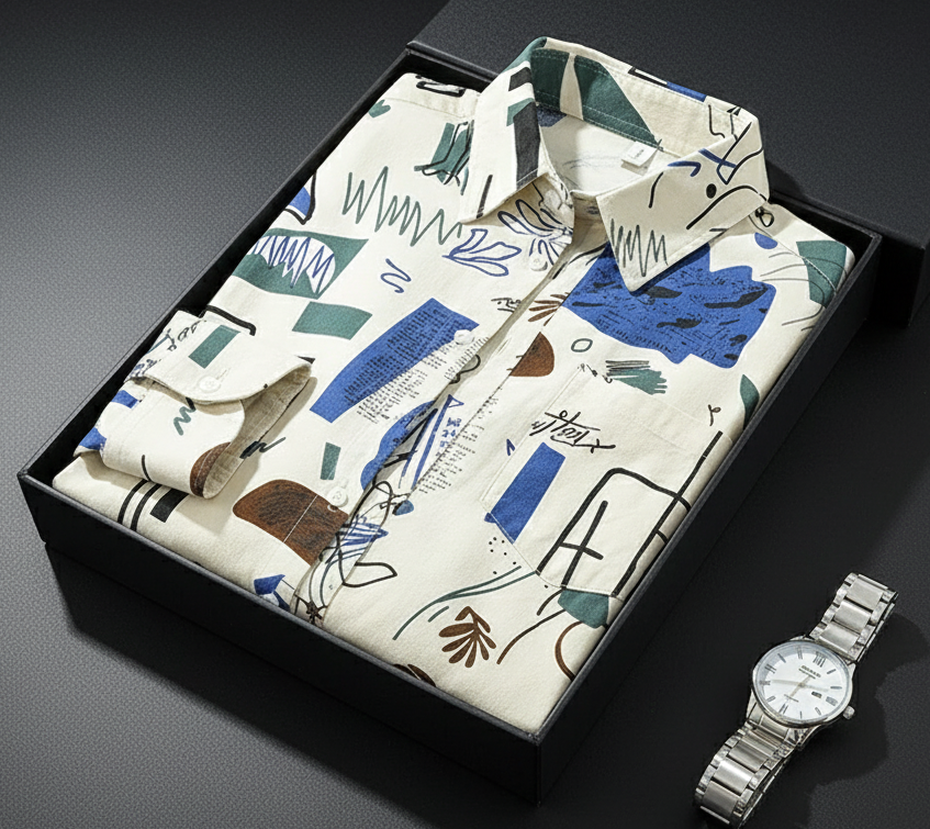 Modernist Printed Long Sleeve Shirt