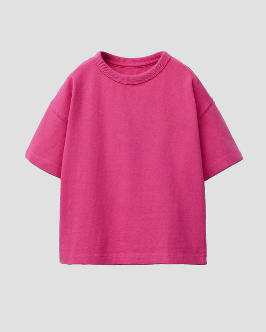 Hot Pink Plain Boxy Oversize T-Shirt