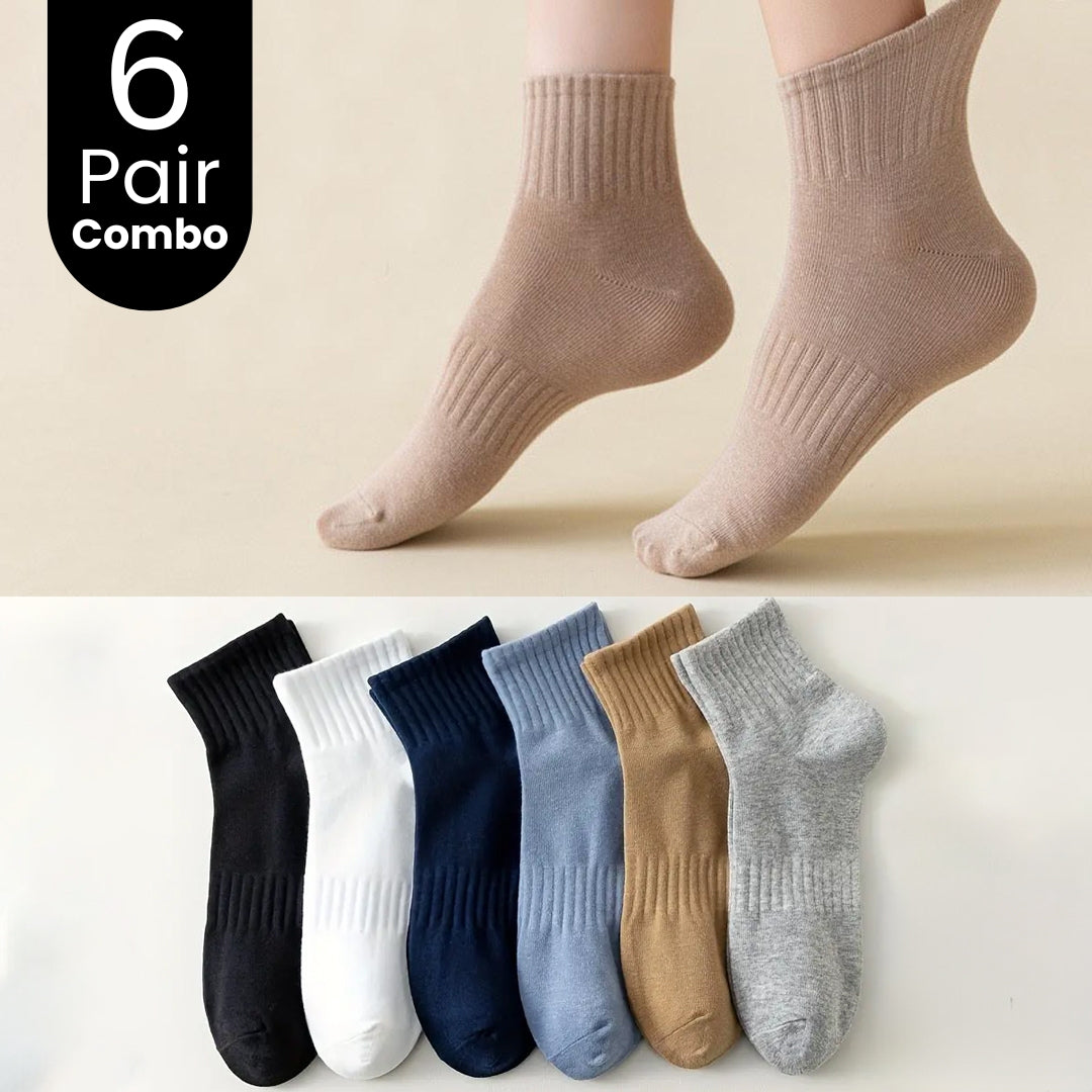 6-Pair Ankle Breathable Socks Combo