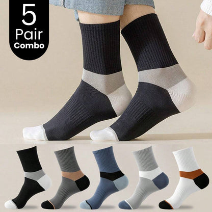 5-Pair Sweat Absorbing Sports Comfortable Socks Combo